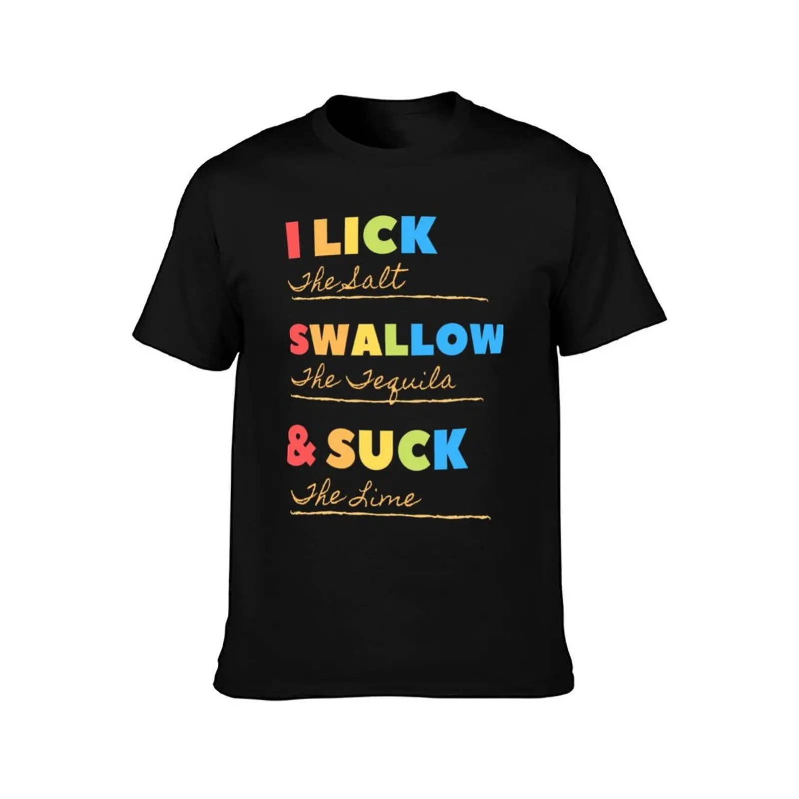I Lick I Swallow And Suck Design T-Shirt, Summer Casual Cotton Tee, Oversized Streetwear Tops, Vintage Graphic Print