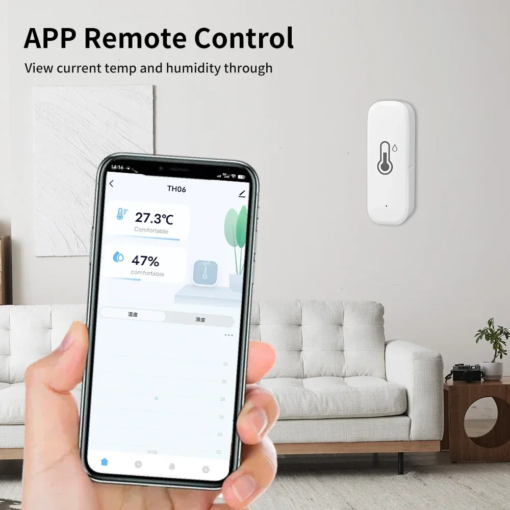 TNCE Tuya sensor temperature Humidity wifi or zigbee, Indoor Thermometer Hygrometer Monitor, smart life voice alexa google home image 2