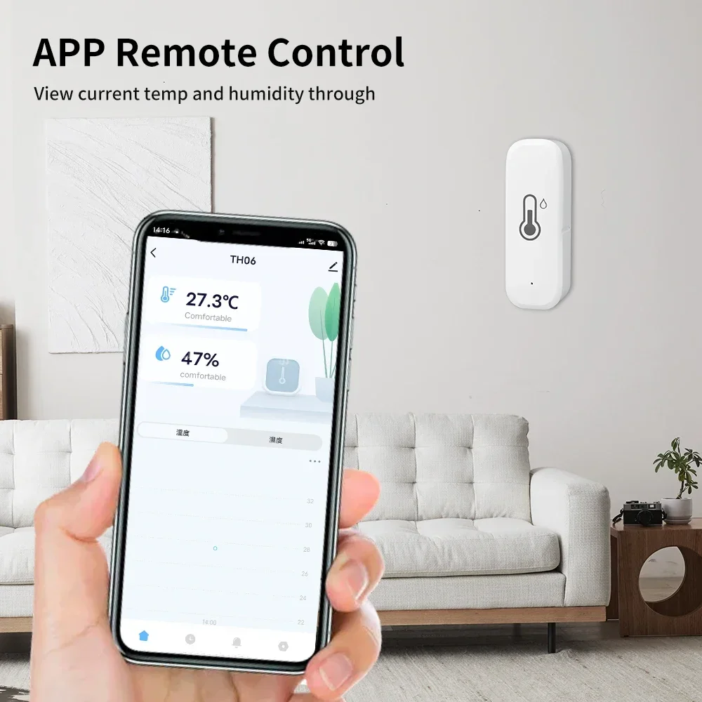 TNCE Tuya sensor temperature Humidity wifi/zigbee, Indoor Thermometer Hygrometer Monitor, work with smart life alexa google home