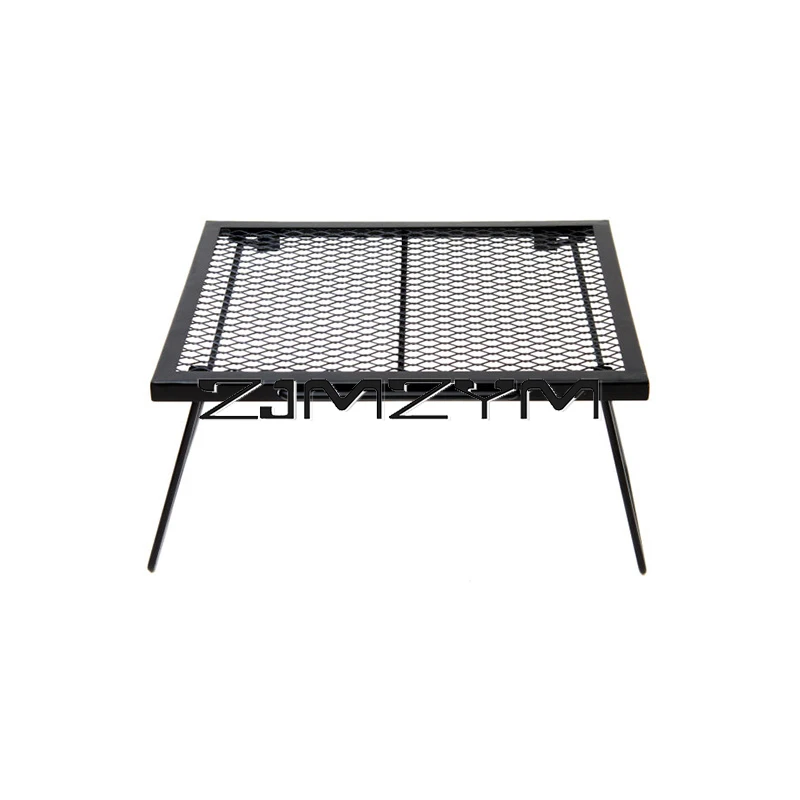 Outdoor Camping Folding Table Portable Folding Mesh Table Barbecue Iron Table Camping Outdoor Cooking Rack Barbecue Accessories