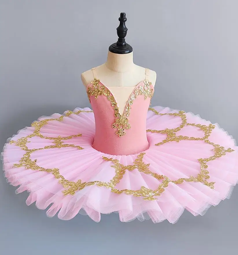Blanc rose professionnel Tutu Ballet enfant lac des cygnes Costumes enfants crêpe Tutu ballerine robe Ballet Tutu pour les filles