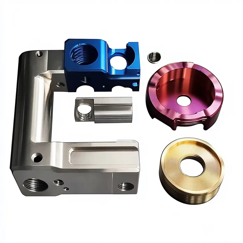 OEM Custom CNC Machining Aluminum Parts Multi-Color Anodized Precision Machined Valve & Equipment Fittings