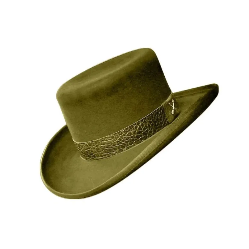 New fashion flat-topped top hat pure felt