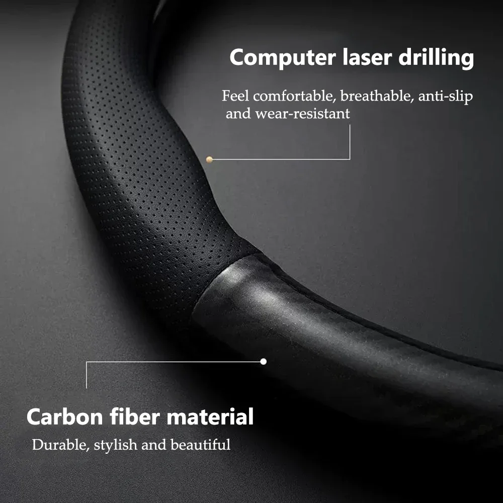 Carbon faser Leder Auto Lenkrad Abdeckung Anti Slip Für Mini Cooper F60 F56 F55 F54 R52 R56 Clubman Cabrio Countryman