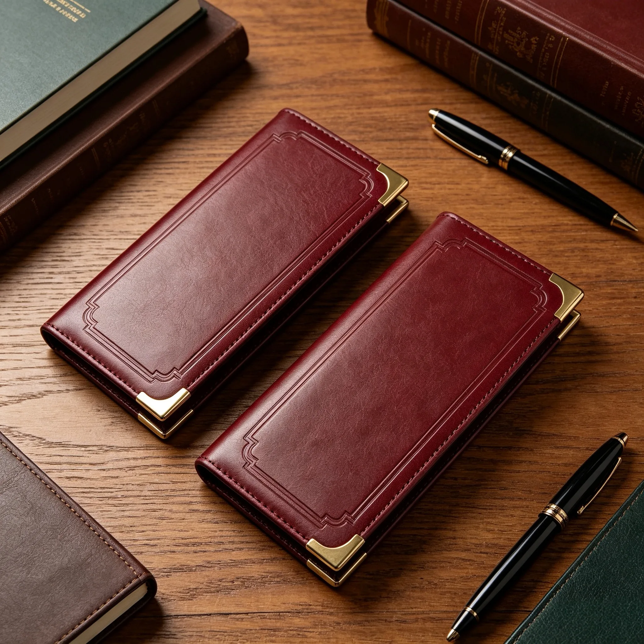 3 Pieces PU Leather Guest Check Card Holder Restaurant Table Menu Bill Receipt Book Note Menu Paper Holder Sign Holder Cover