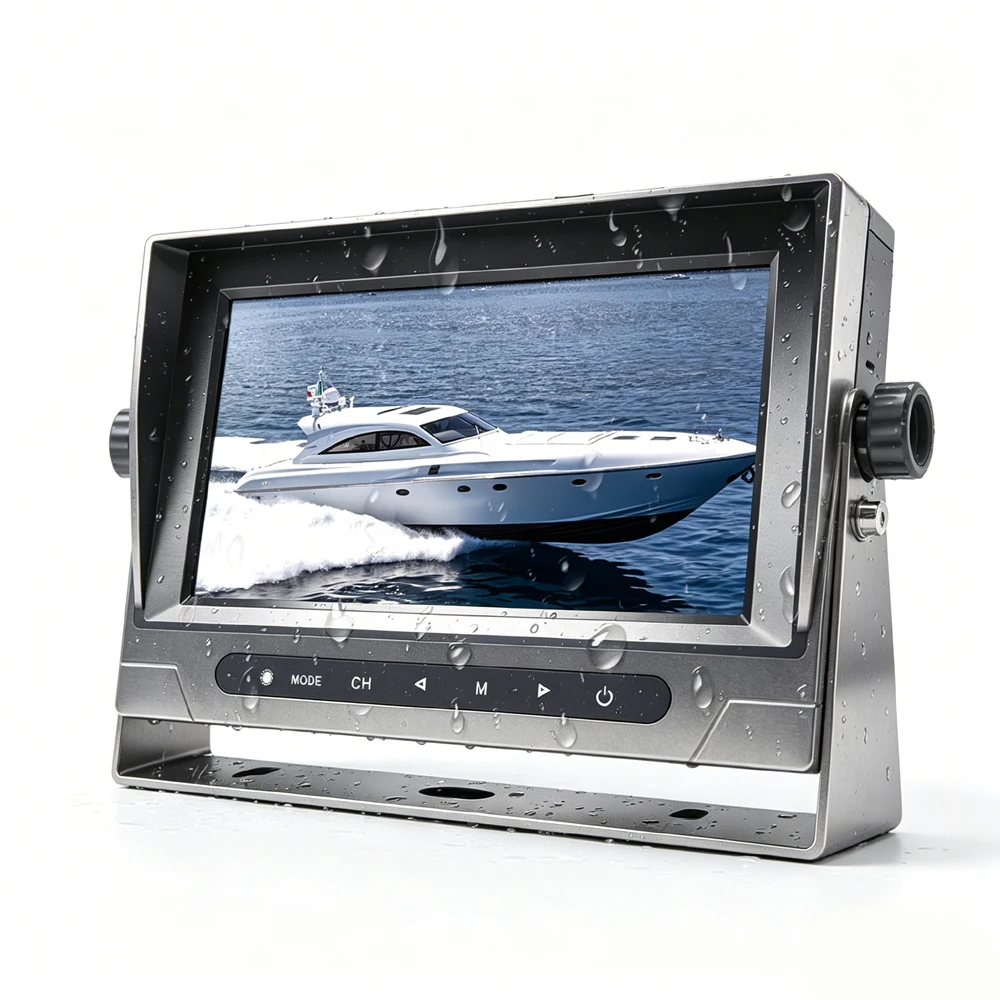 ISO7637-2 5A/5B Standard 7inch 1080P AHD LCD Waterproof IP69K Metal Housing for Heavy Vehicles Trucks Reversing Aid