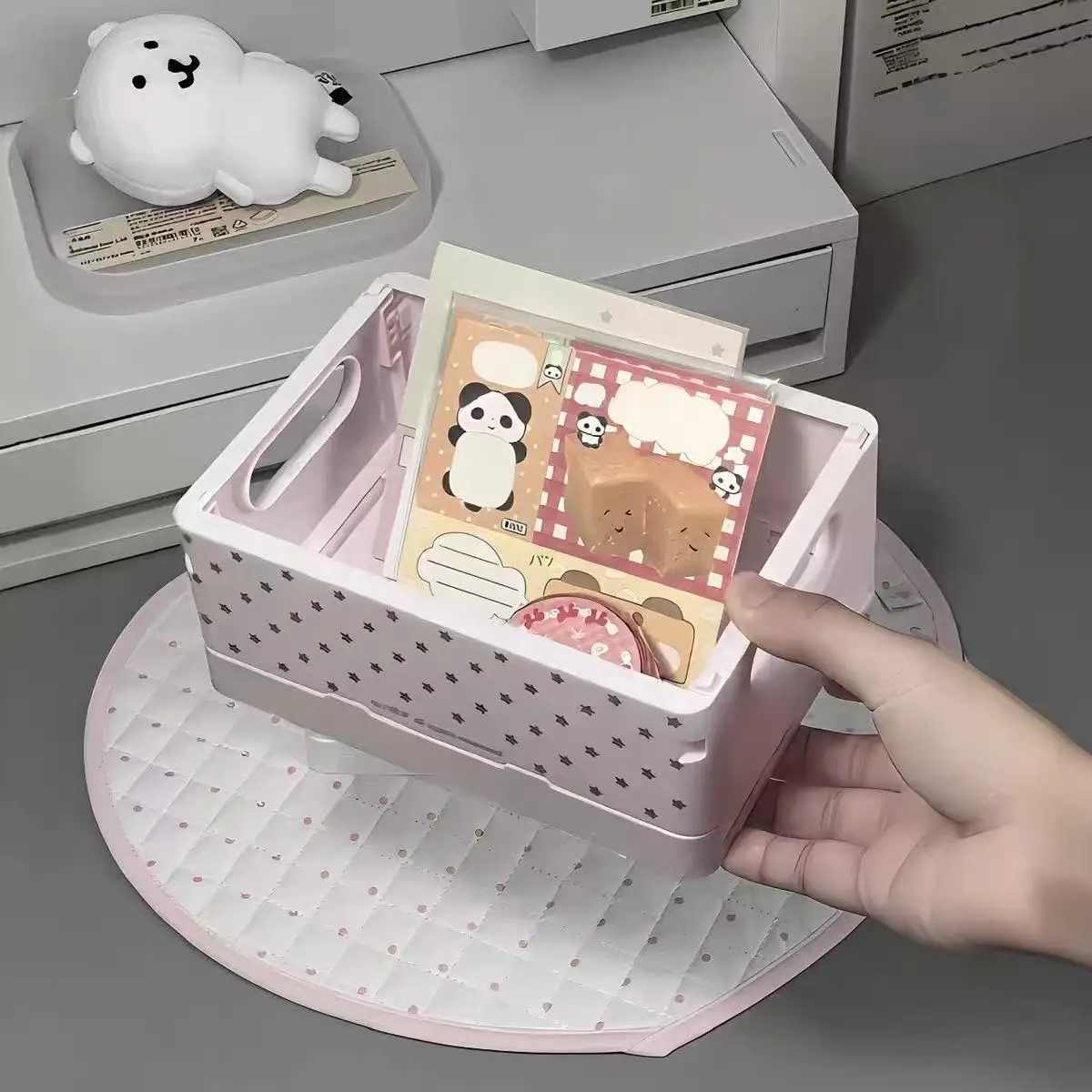 Neue originale koreanische Stern-Aufbewahrungsbox, INS Studentenwohnheim Schreibtisch-Aufbewahrungskorb, faltbare Kosmetikbox, niedliches Geschenk – Detail 2