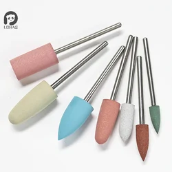 5PCS Professional Rubber Nail Polishing Bits Silicone Drill Bit Rotary Burr Head Cuticle Clean File For Nail Art Salon Manicure