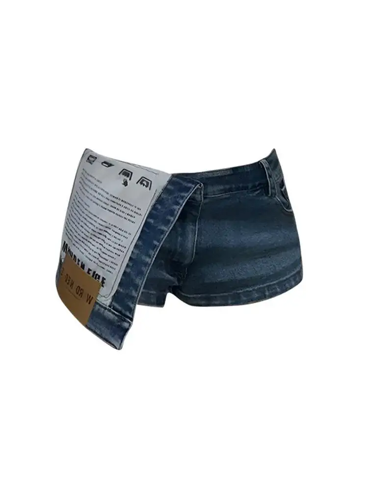 

Синие джинсовые шорты с низкой талией для женщин, летние, модные, универсальные, облегающие, трендовые, женские джинсовые шорты