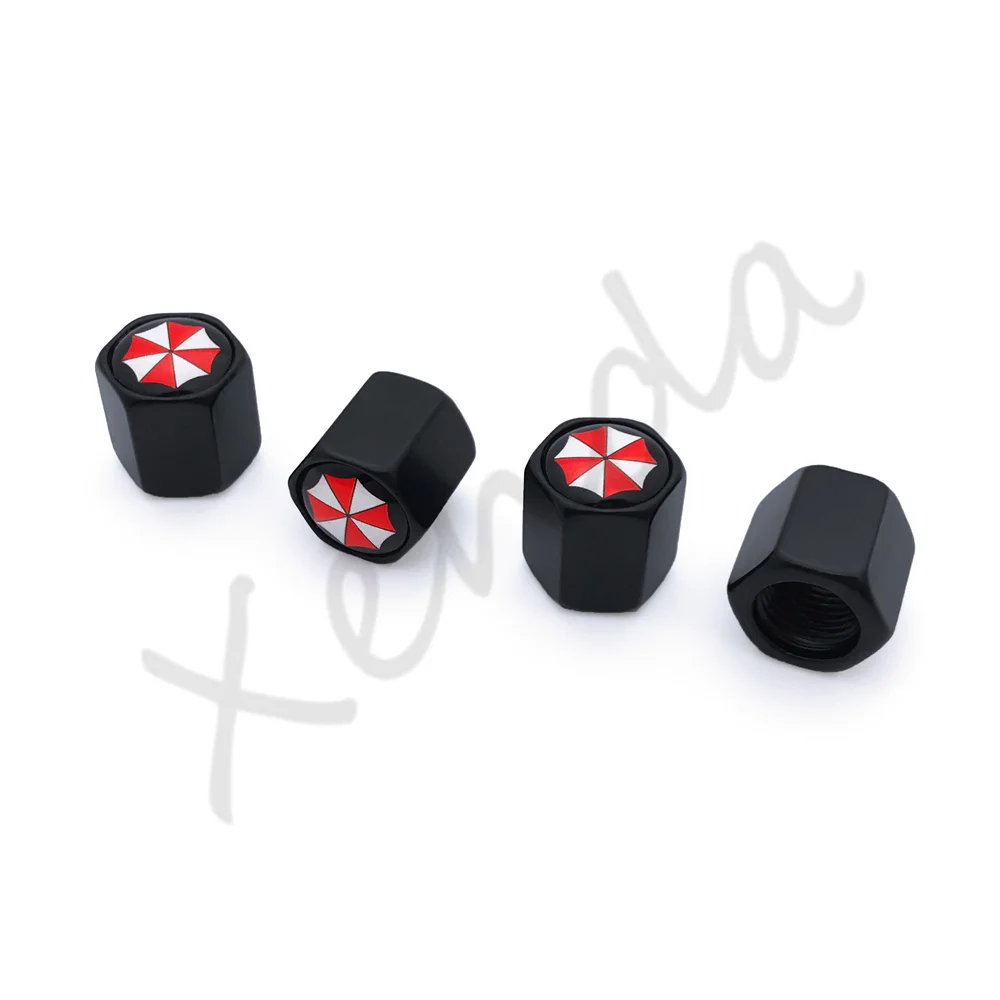 4Pcs Umbrella Corporation Anti Theft Car Wheel Tire Valve Caps Tyre Rim Stem Covers Airdust For Motorcycles Trucks Accessories