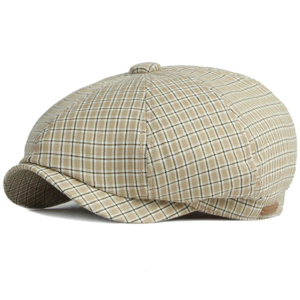 

MZ4028 Berets Spring Summer Men Women Cap Artist Painter Plaid Beret Hat Male Female Adjustable Ivy Flat Cap Octagonal Beret Cap