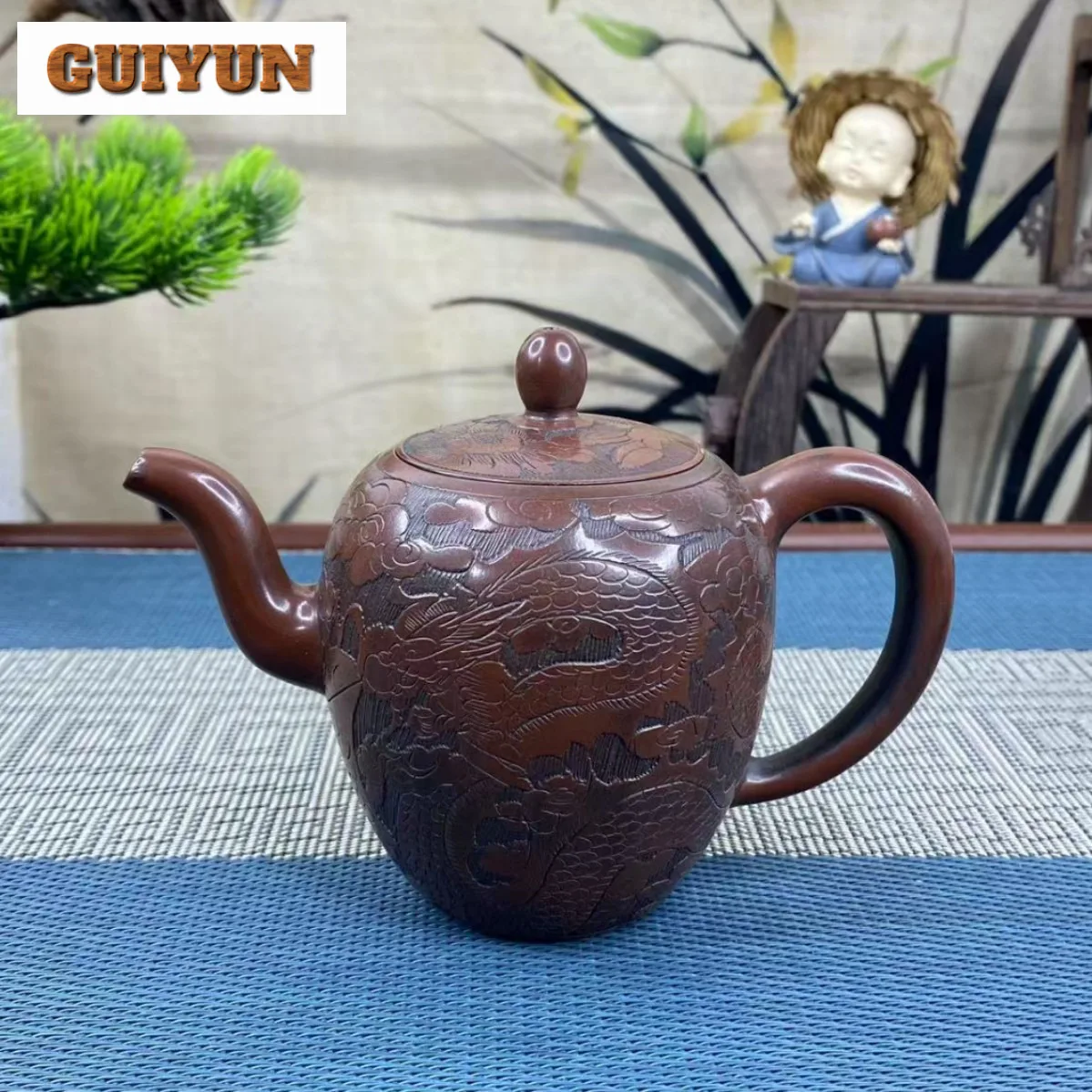 

270ml Handmade Yixing Purple Clay Teapots Handmade Beauty Shoulder Pot Raw Ore Zhu Mud Tea Infuser Kettle Zisha Tea Set Craft