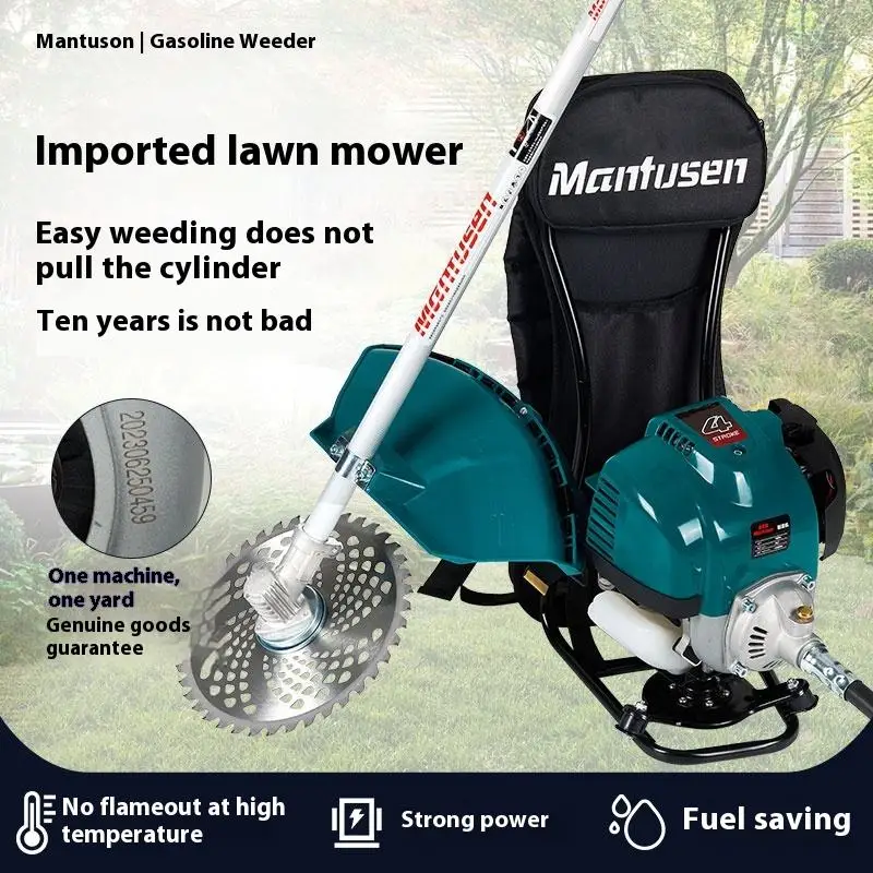 High-Power 4-Stroke Backpack Brush Cutter Land Clearing Bush Cutter Weeder Lawn Mower Grass Cutter