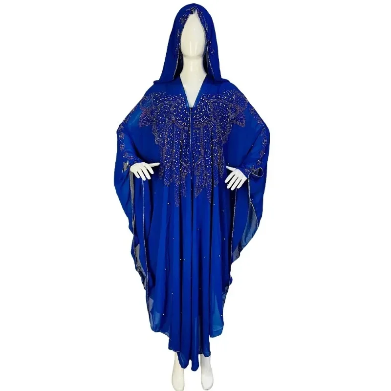 

Customized 2025 New Open Abaya Dubai Turkey Muslim Hooded Dress Women Chiffon Kaftan Beads Luxury Cardigan Boubou Islamic Clothi