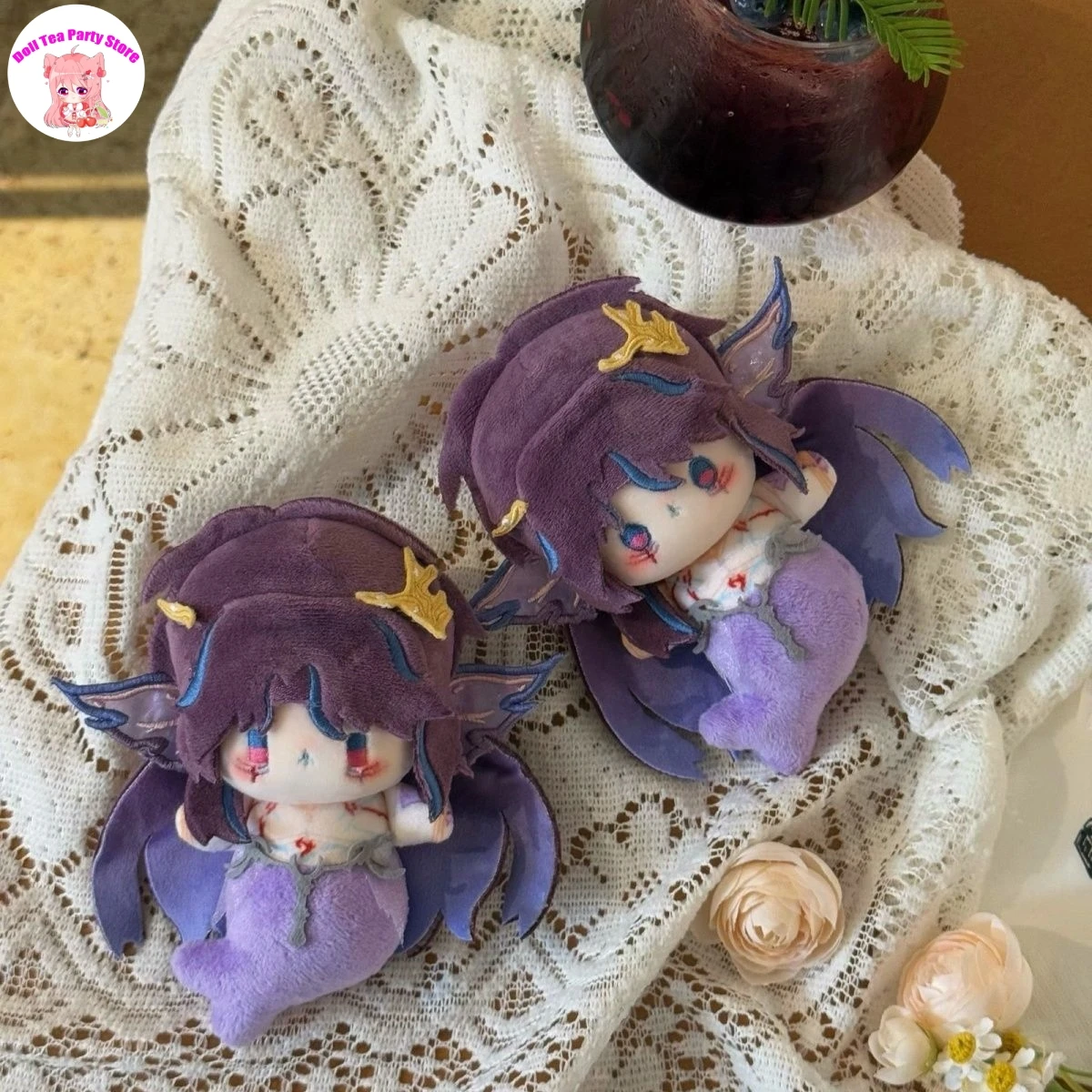 

Game Love and Deepspace Rafayel Cute Q Version Sea God Mermaid Body Doll Pendant Plush Stuffed Toy Cosplay Halloween Gifts