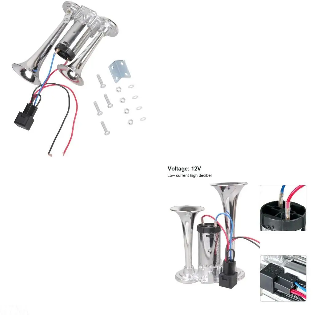 

G7NA Auto Air Horn Double Tube Trumpet Air Horns for Car Boat 12V Vehicles