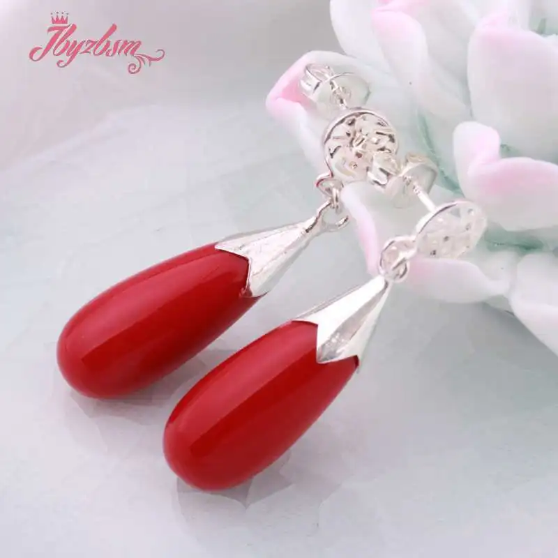 8x16mm Drop Agates Cat Eye Coral Stone Hook Fashion Style Exquisite Jewelry Dangle Earring 1 Pair Wedding Party Anniversary Gift