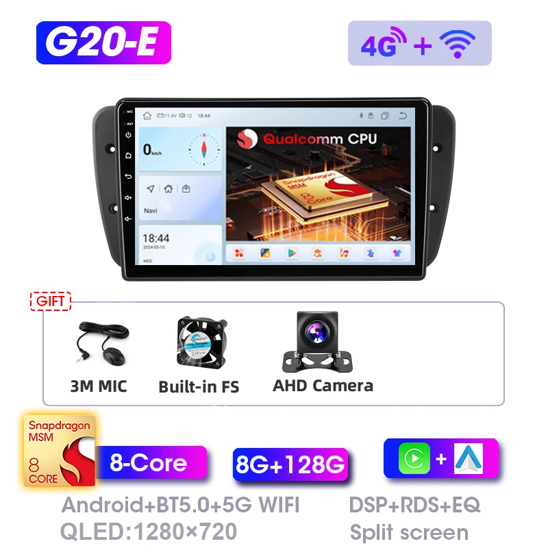 Srnubi Android Autoradio voor Seat Ibiza 6j 2009-2013 Draadloze CarPlay Android Auto WiFi GPS Navigatie BT Video muziek Stereo