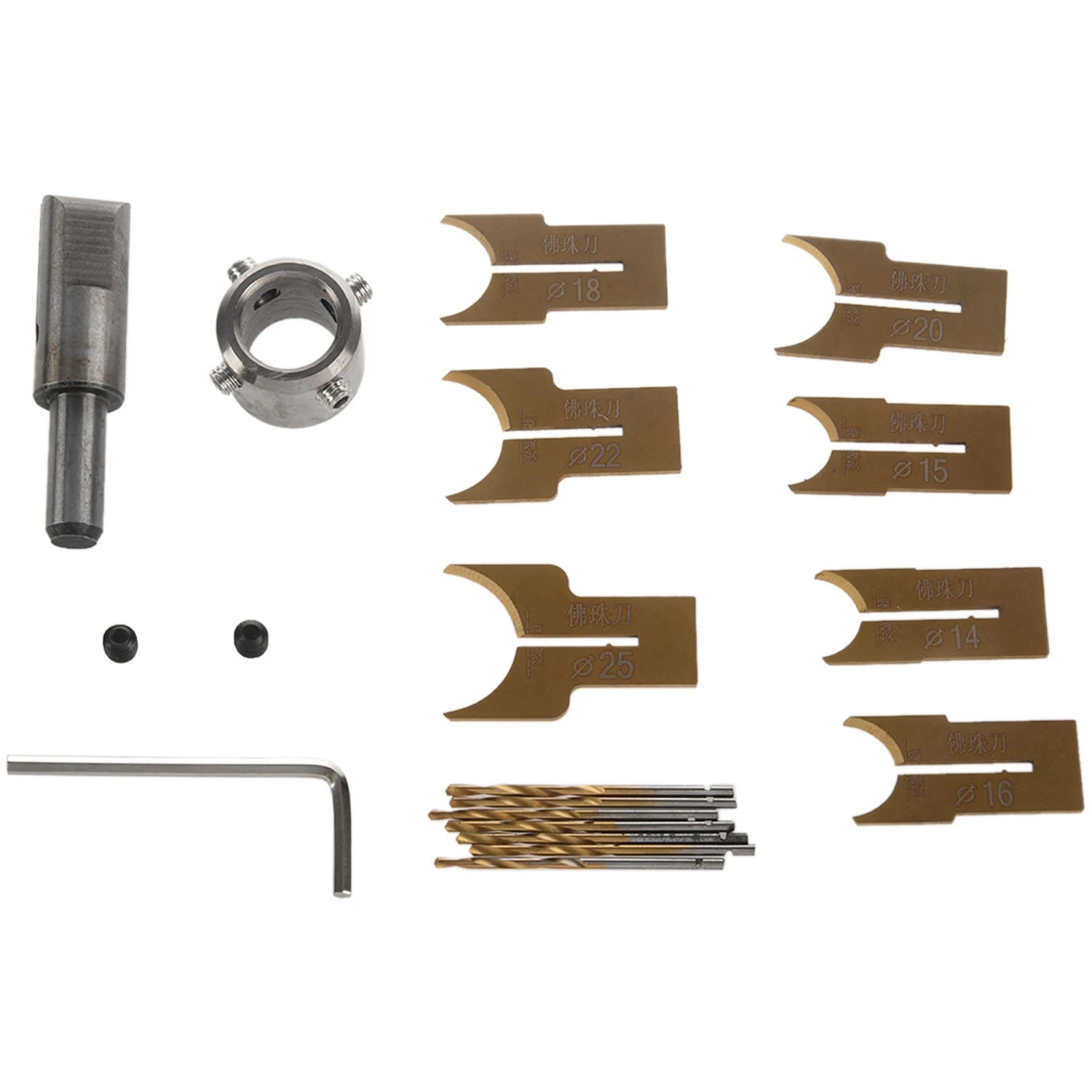 16Pcs Carbide Ball Blade Woodworking Milling Cutter Molding Tool Beads Router Bit Drills Bit Set 14-25Mm-A27I