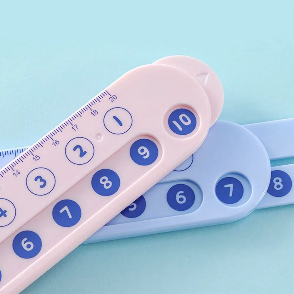Plastic Math Decomposition Ruler Pink/Blue Portable Subtraction Ruler Teaching Demonstration Within 20 Addition Ruler