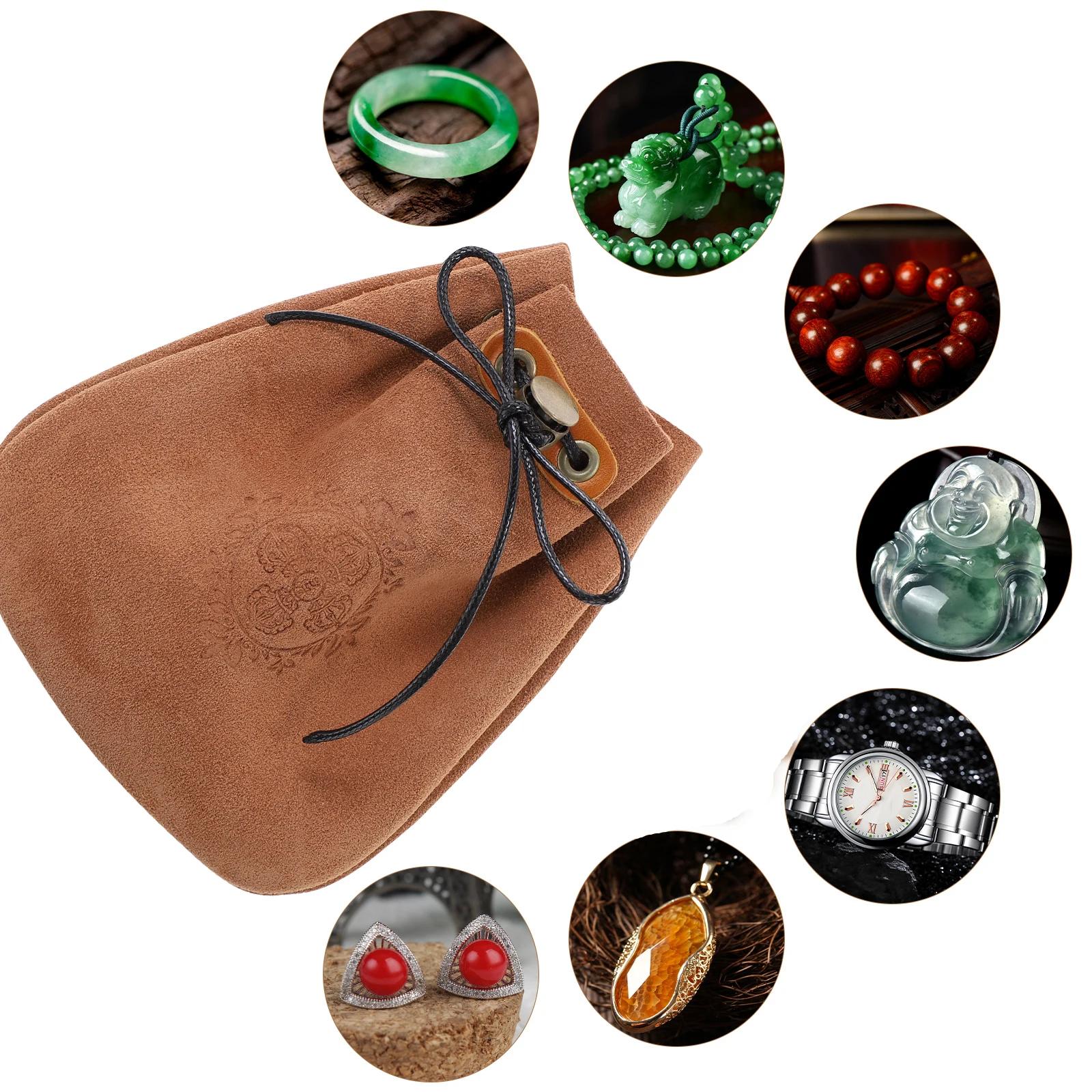 

Thickened Storage Bag for Jewelry Gifts Drawstring Double Layer Durable Portable Fleece Material Perfect for Candy