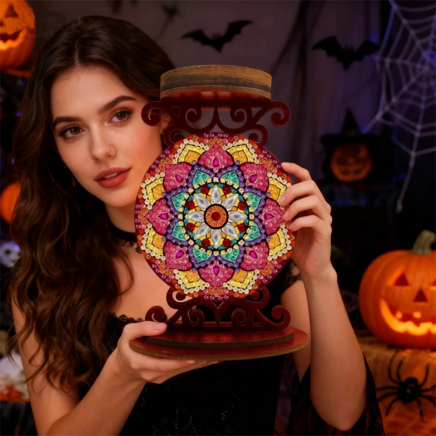 

Flower Diamond Painting Candle Holder Ornaments Aromatherapy Candle Holder 5D DIY Diamond Art Mini Candle Holder for Art Crafts