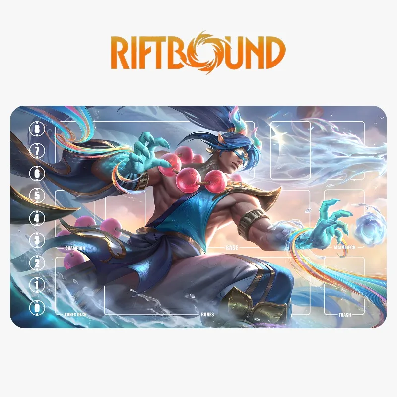 جديد Riftbound Leesin سلسلة 600x350 مللي متر لاعب واحد الميدان بطاقة معركة Playmat بطاقة شبكة مخيط حافة لوح مطاطي لعبة حصيرة لعبة #4