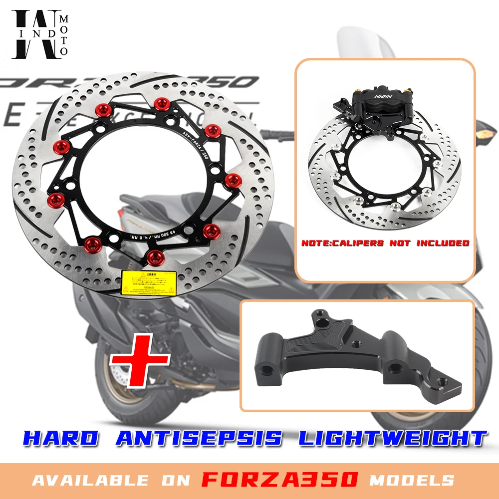 Combo Set For Honda Forza350 Aluminum alloy 300MM Front floating disc brakes modified caliper adapter code Combo Suite