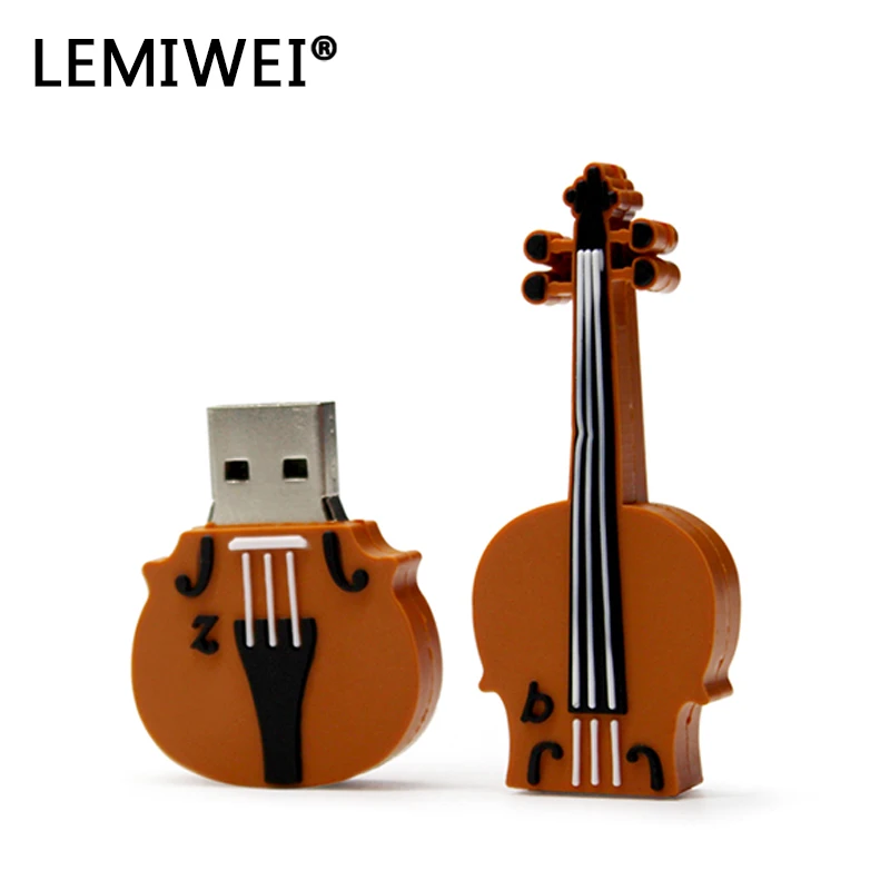 Reboto Hoạt Hình 64GB Đáng Yêu Nhạc Cụ Đàn Vĩ Cầm Lưu Ý Đèn LED Cổng USB 4GB 8GB 16GB 32GB USB 2.0 USB