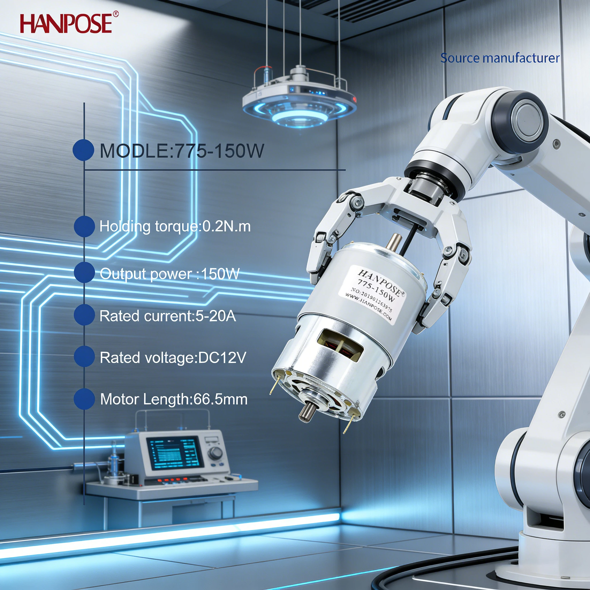 

Высокоскоростной двигатель постоянного тока 775 150 Вт для газонокосилок, 3 шт., с диапазоном скоростей 3000-12000 об/мин и напряжением питания DC12V-24V.