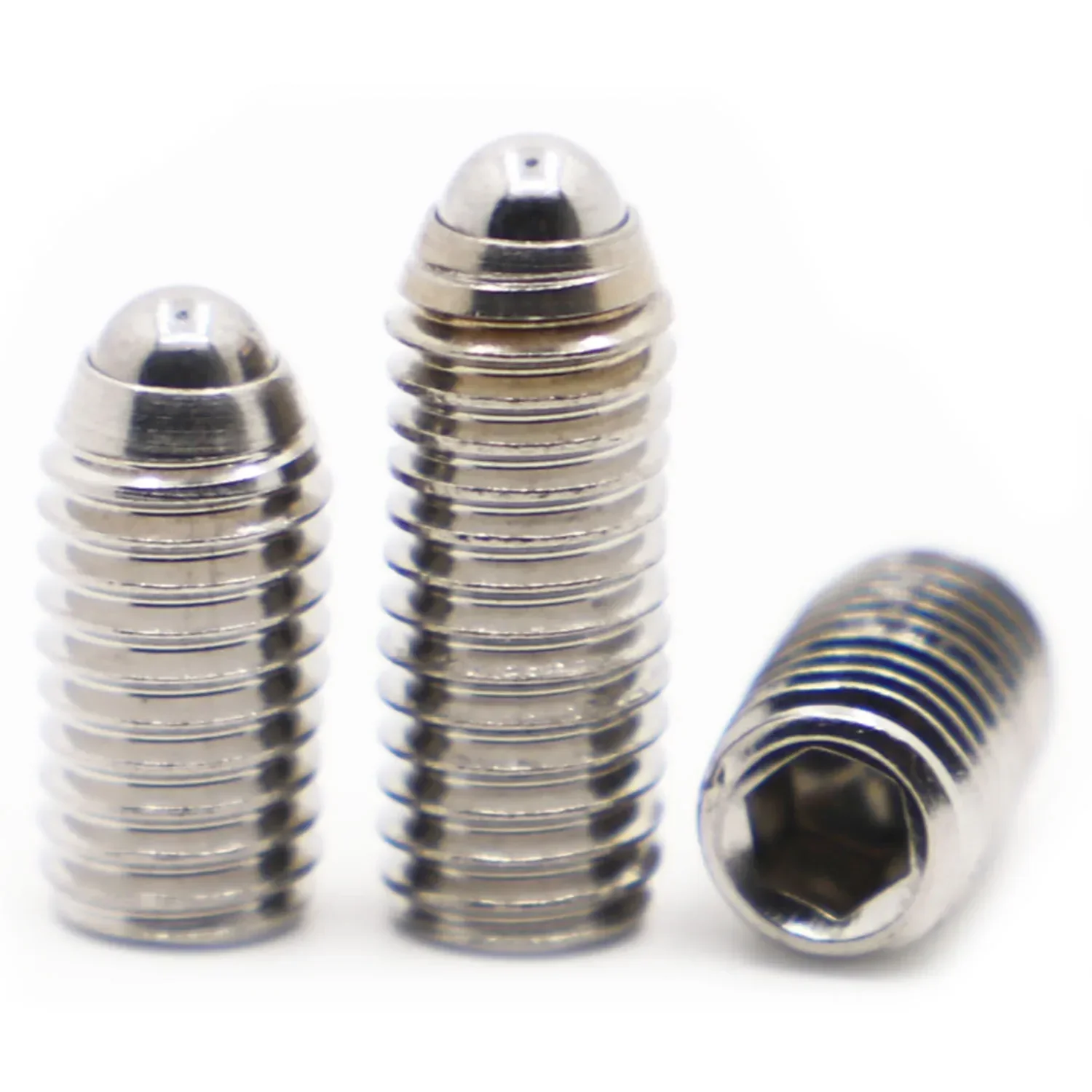 1/2/5pcs M3 M4 M5 M6 M8 M10 M12 A2-70 304 Stainless Steel Hex Socket Allen Spring Ball Plunger Grub Bolt Point Set Screw