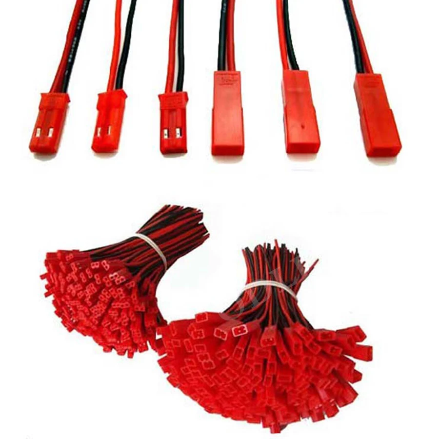 FS Hot 50 Pairs 10cm JST Connector Plug Cable Male+Female for RC Battery