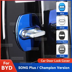 Auto Car Door Lock Protect Cover Emblems Case Stainless Steel Decoration For BYD SONG PLUS Champion Version 2024 Accessories