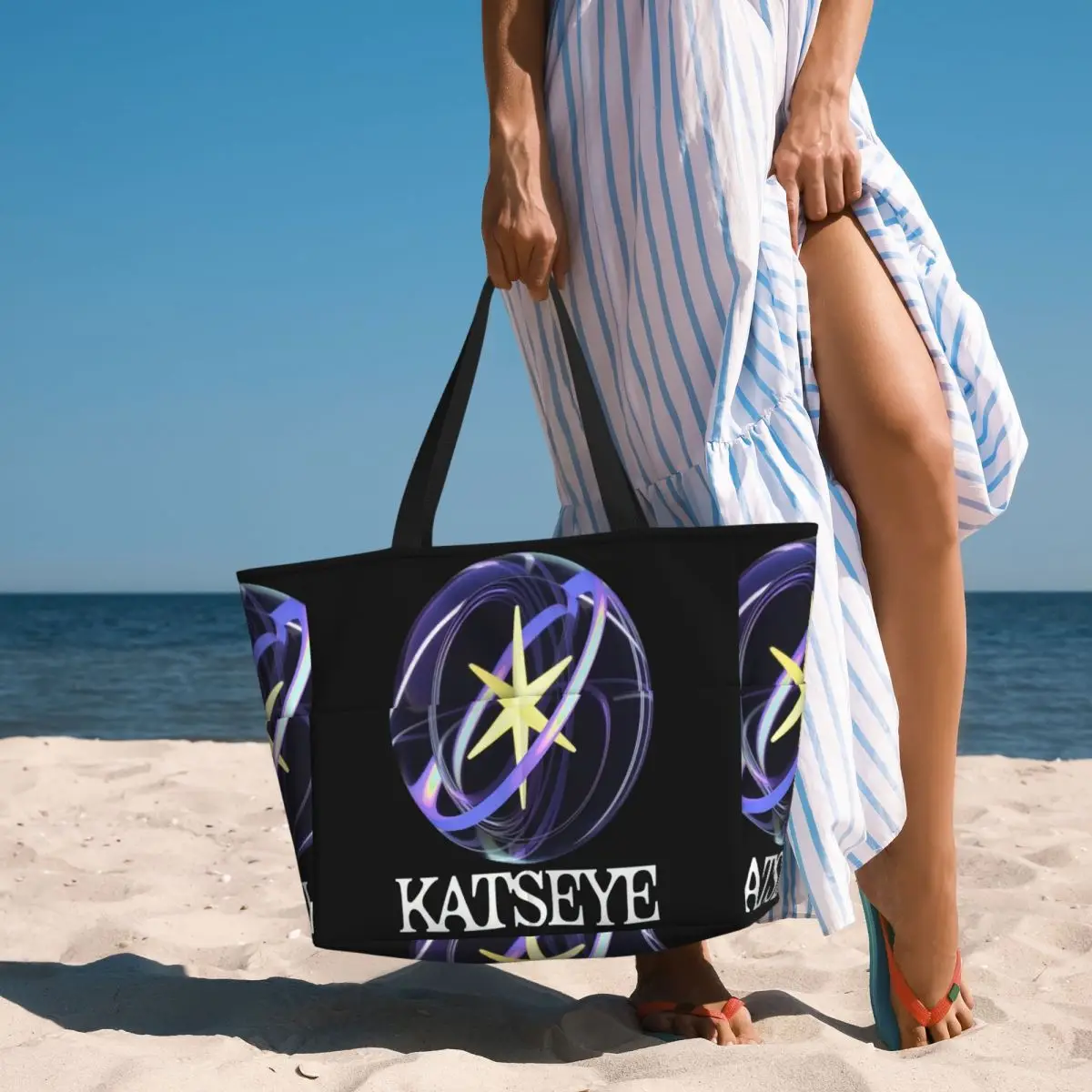 Katseye Gnarly Logo Beach Tote Bag Sport Gym Yoga Duffle Large Tote Bag Women Travel Bag Fitness bag