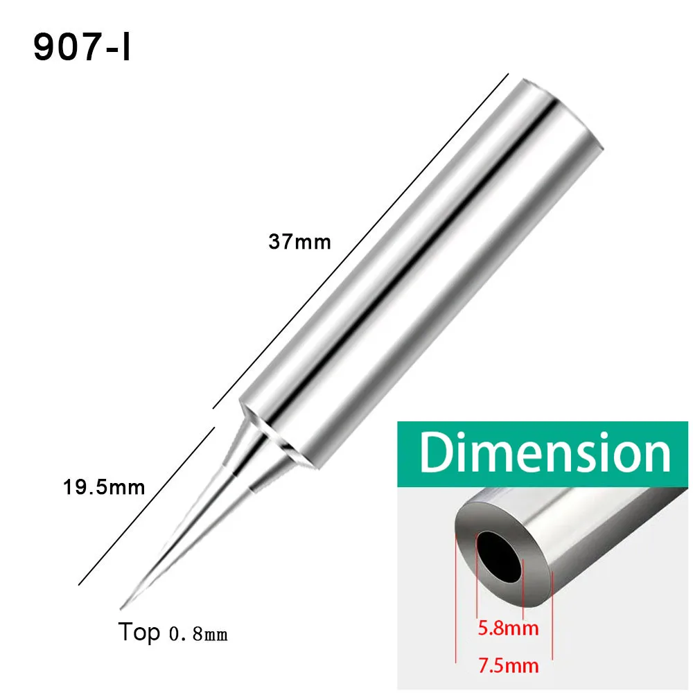 1 Pcs 907 Soldering Iron Tip I/B/K/3C/2.4D Welder Nozzle Internal Heated Bit Lead-Free Solder Tips Welding Supplies For Max120W