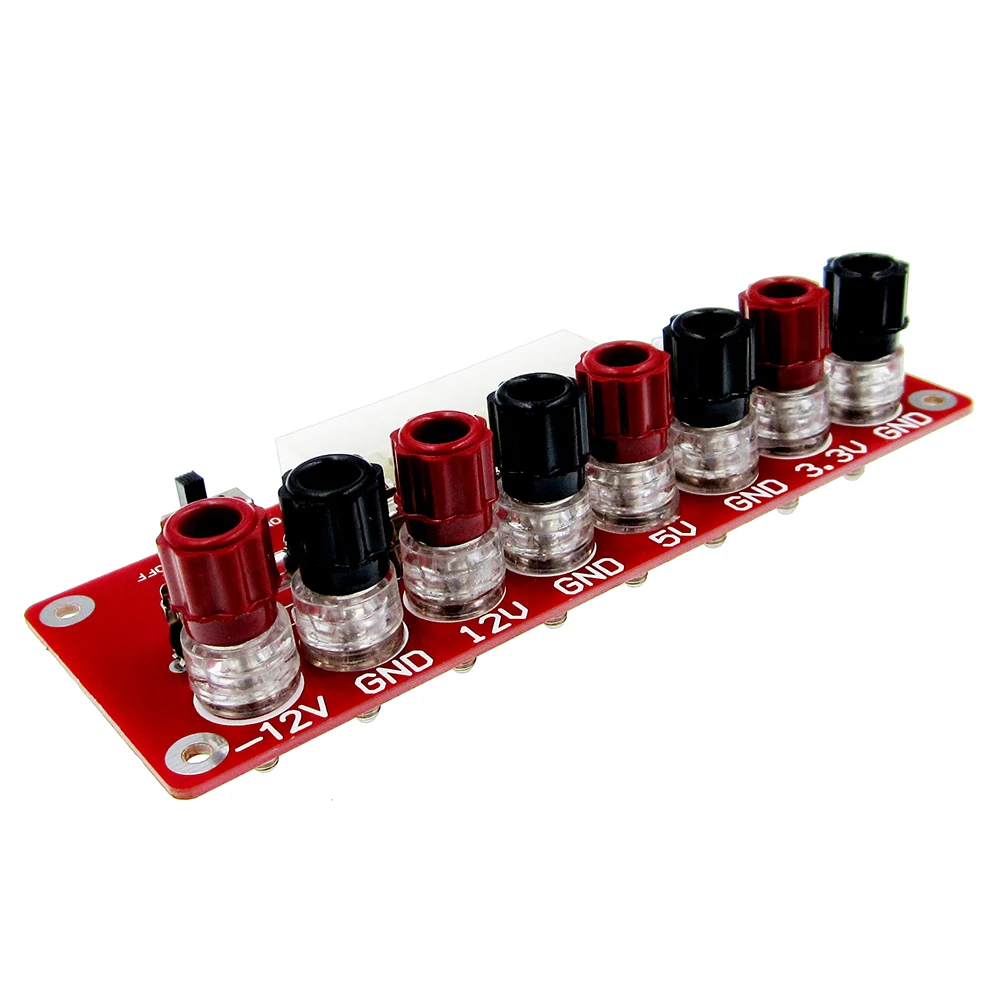 24 Pins ATX Benchtop Power Board คอมพิวเตอร์เชื่อมต่อซ็อกเก็ตอะแดปเตอร์จ่ายไฟโมดูล 3.3V 5V 12V 5A