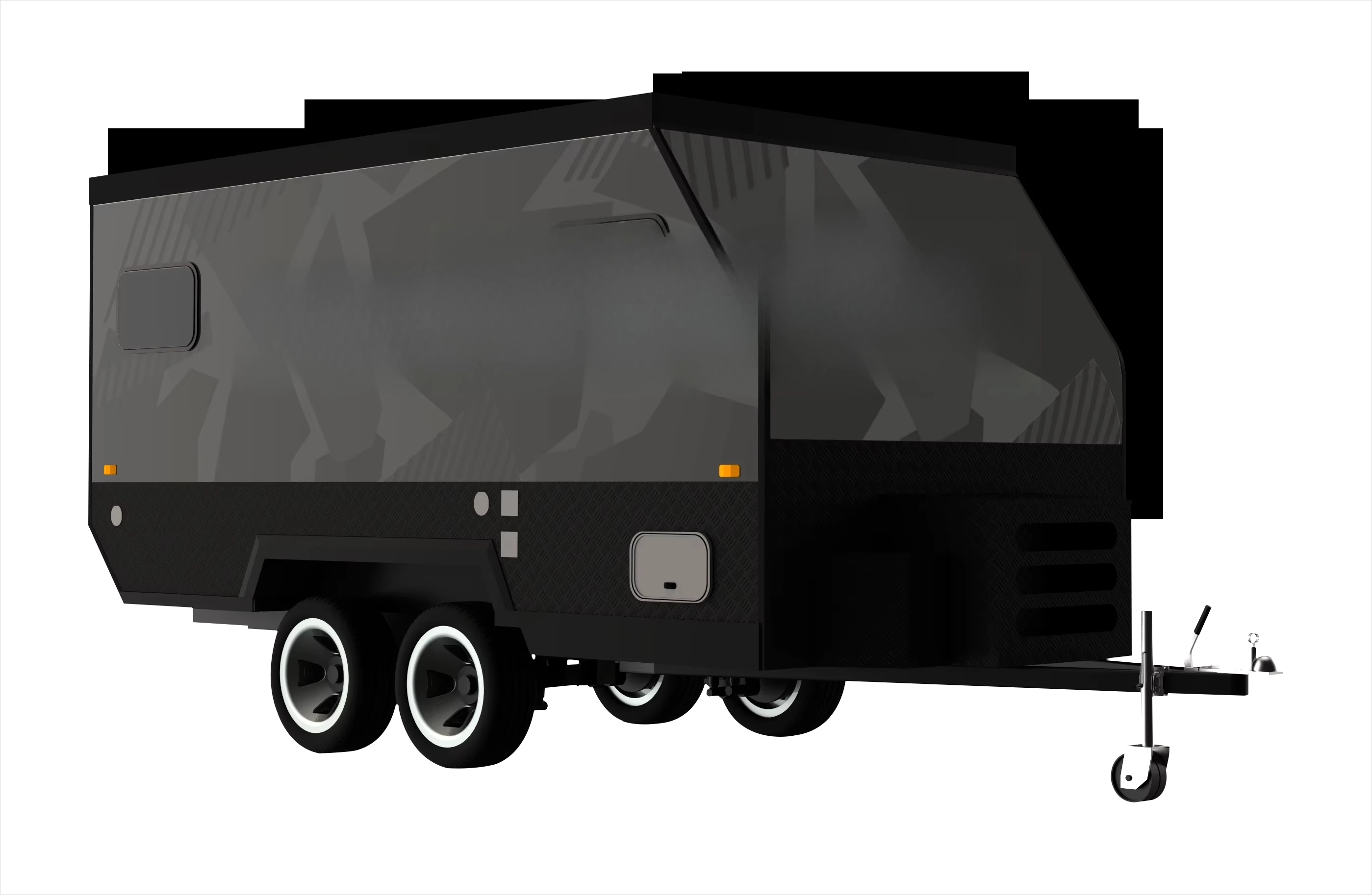 Lekki przyczepa kempingowa terenowa z wysuwaną kuchnią do podróży