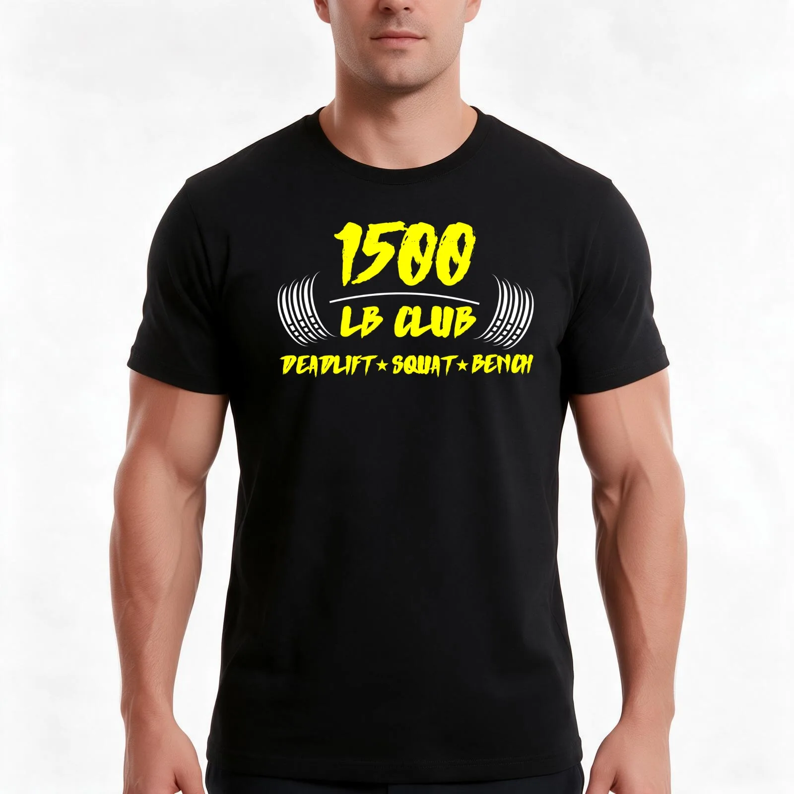 1500 pound club deadlift squat bench T-Shirt Summer Casual Cotton Tee Oversized Streetwear Tops Vintage Graphic Print