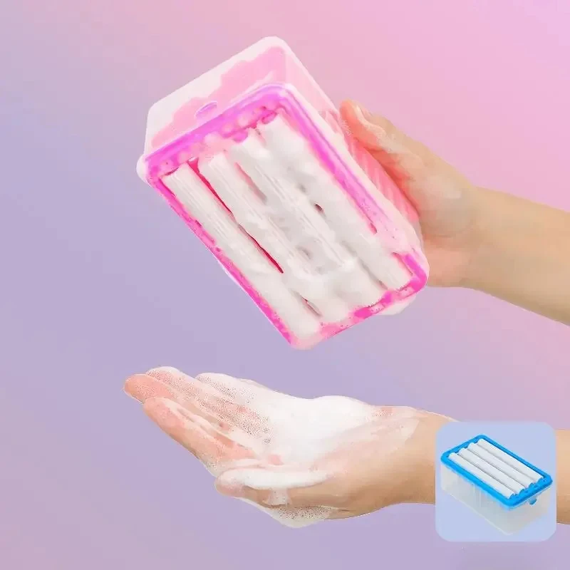 New Hand Free Scrubbing Soap Box Multifunctional Bubble Box Household Automatic Soap Drain Roller Laundry Soap Drainage Type