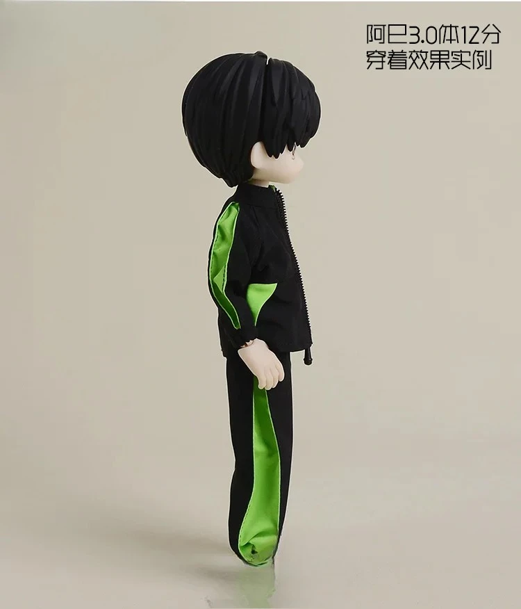 【Nur Kleidung】 Mode-Set im Maßstab 1:12 mit farblich abgesetzter Jacke und lockerer, lässiger Sporthose für 6-Zoll-BJD Asi3.0 Actionfigur-Körper – Detail 7
