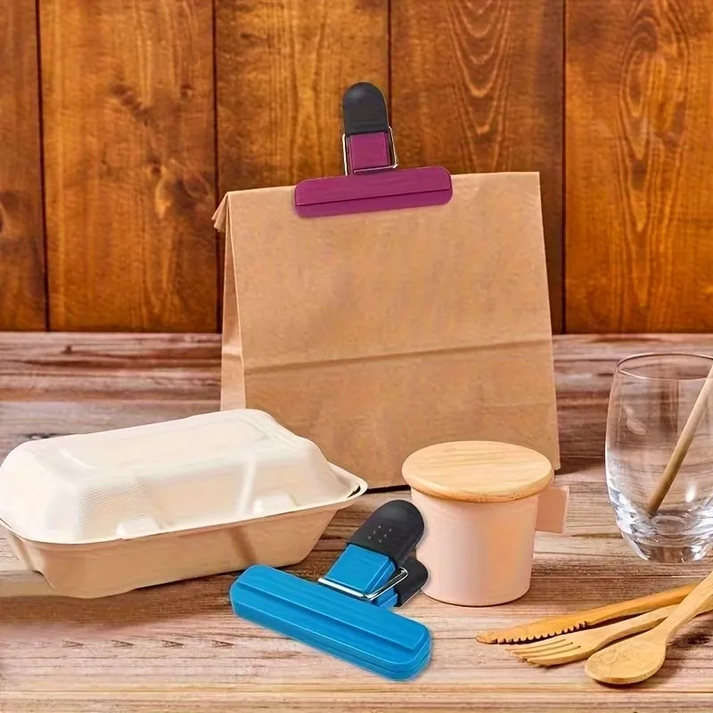 2pcs Durable Silicone Food Bag Clips – Strong Seal, Random Colors, for Snacks, Coffee & Storage