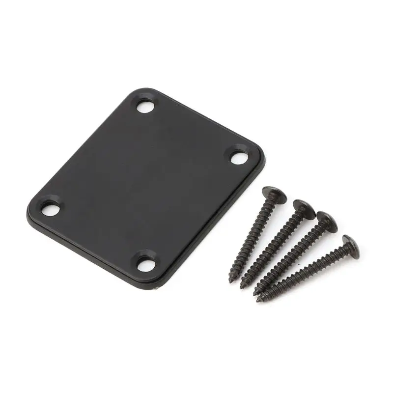 F1FD Neck Plate Curved Neck Joint Back Mounting Plate 4 Hole Screws Guitar Bass Parts