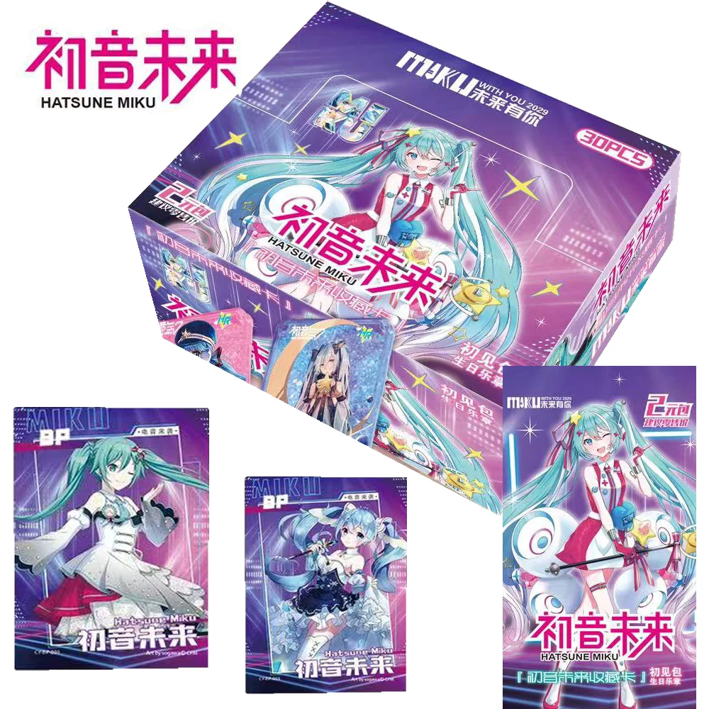 

Genuine Hatsune Miku Cards Collection for Children Family Enlightenment Luxury Thickening Limited PR Quicksand Cards Kids Toys