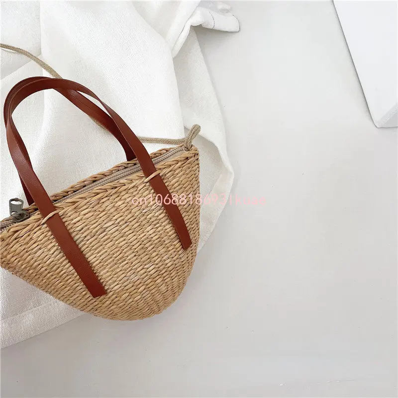 Kids Straw Bag Cute Girls Mini Crossbody Bags Rattan Toddler Purses and Handbags Child Messenger Bag