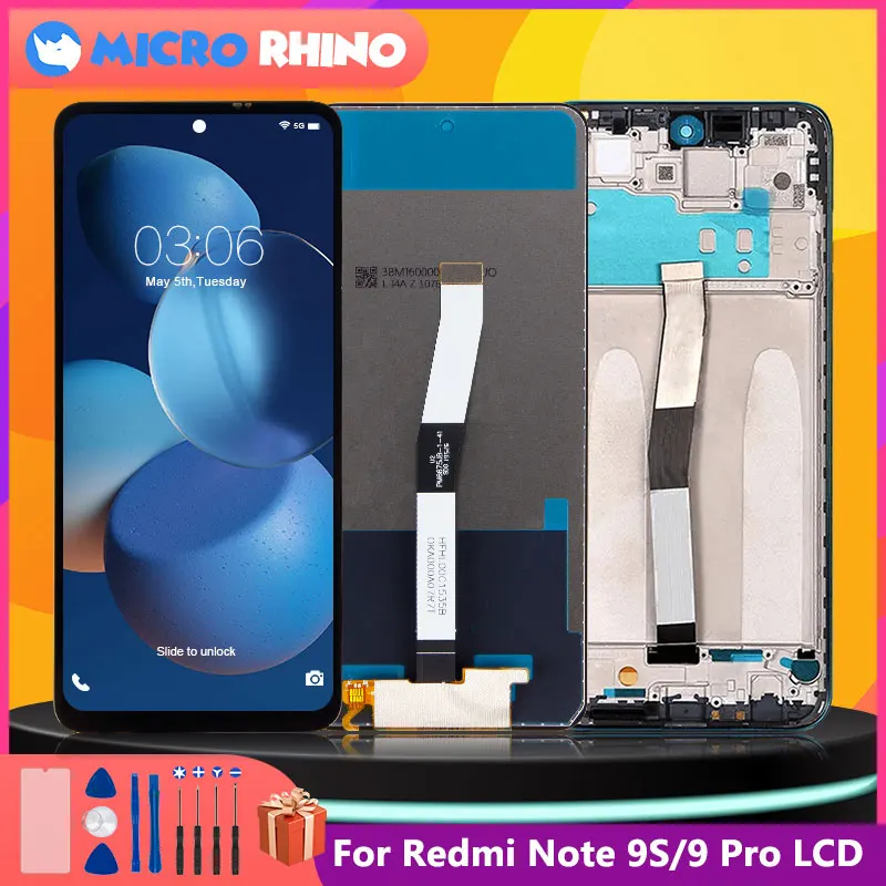 

ЖК-дисплей 6,67 дюйма для Xiaomi Redmi Note 9Pro 9S M2003J6B2G M2003J6A1G, сенсорный экран с дигитайзером, запасные части