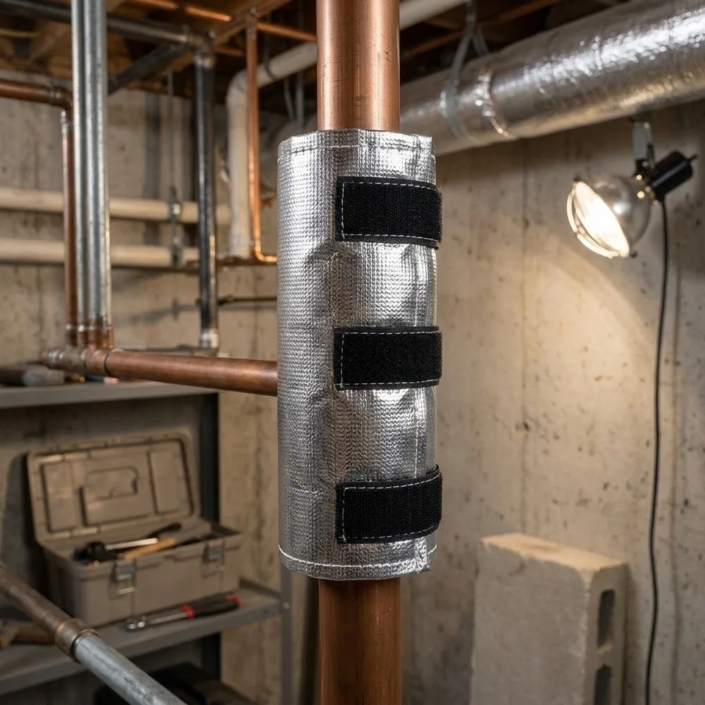 Pipe Insulation Product Made from Aluminum and Fiberglass with Continuous Strip for Full-Circumference Coverage