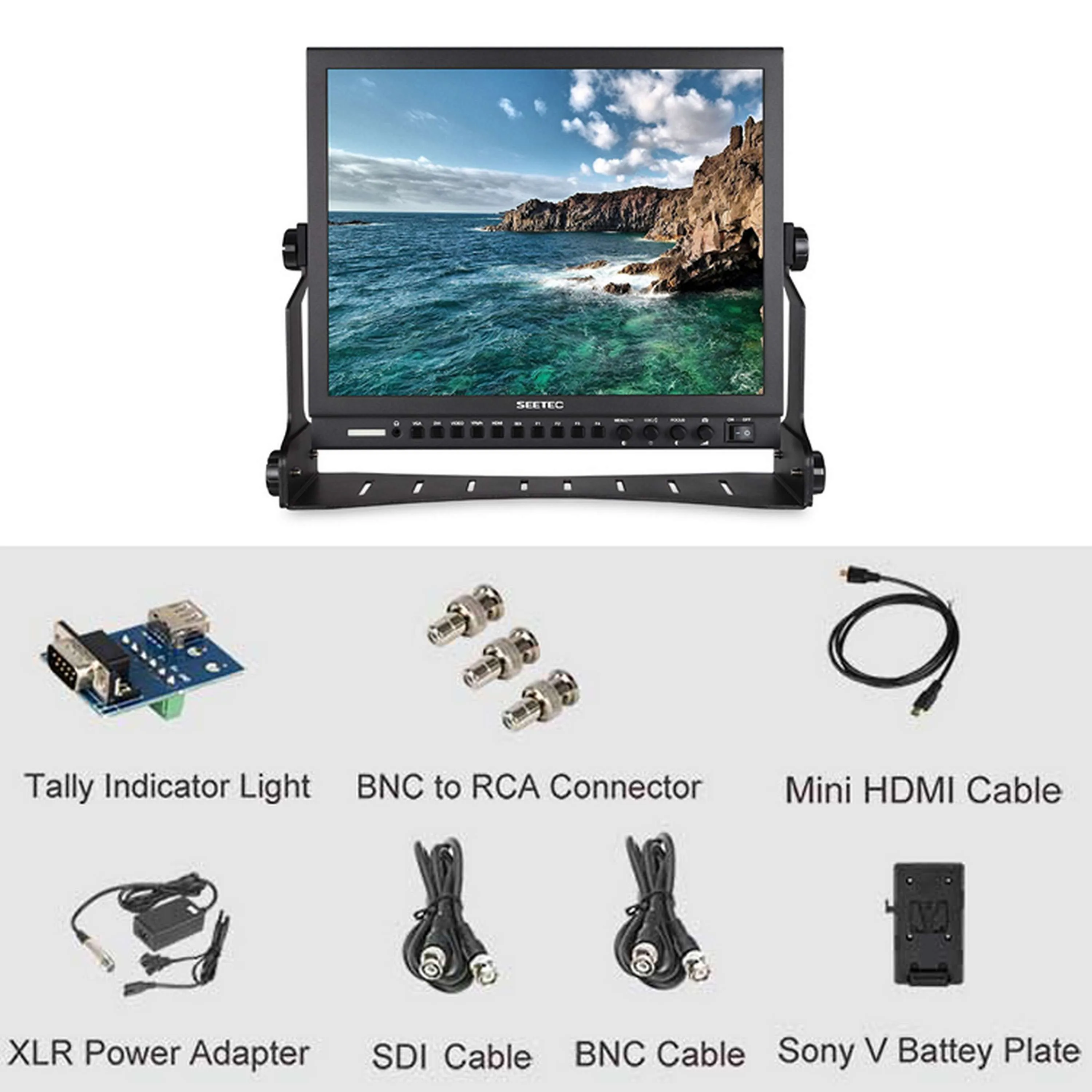 SEETEC P150-3HSD 15" HD Broadcast Monitor | 3G-SDI/HDMI/YPbPr | Aluminum OEM Factory Direct Custom Logo