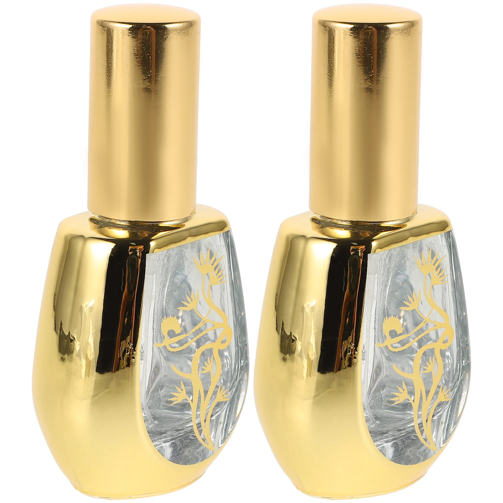 

2pcs 10ML Elegant Rose Gold Perfume Bottles Empty Refillable Glass Spray Travel Essential Oil Containers Leakproof