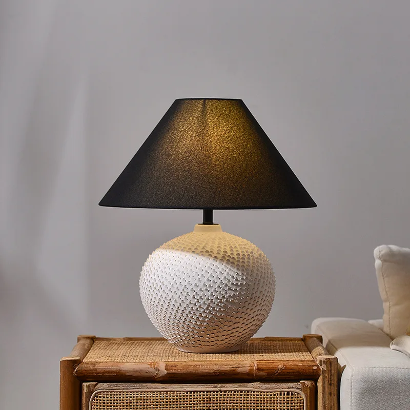 Lampada da tavolo a vento wabi-sabi, ornamento per vaso in ceramica artistica creativa da comodino, lampada da ingresso decorativa per soggiorno in famiglia