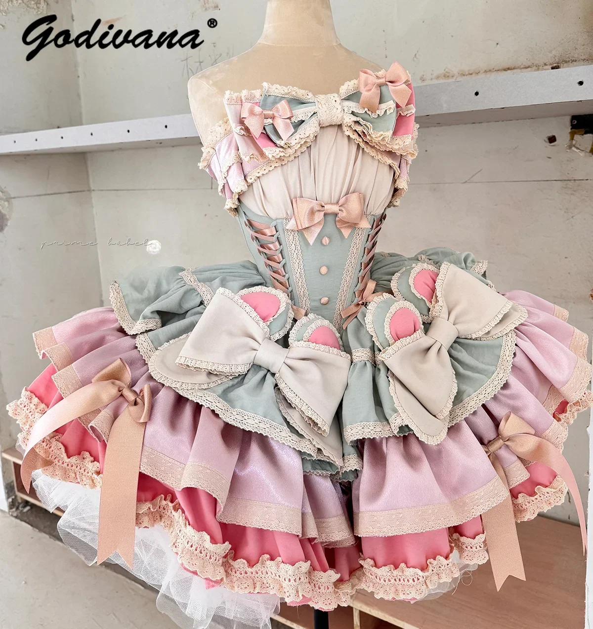 Nuevo vestido Lolita de cumpleaños para niñas, Top de tubo de satén con lazo, minifalda ajustada, Mini vestido de fiesta corto para primavera y verano 2024